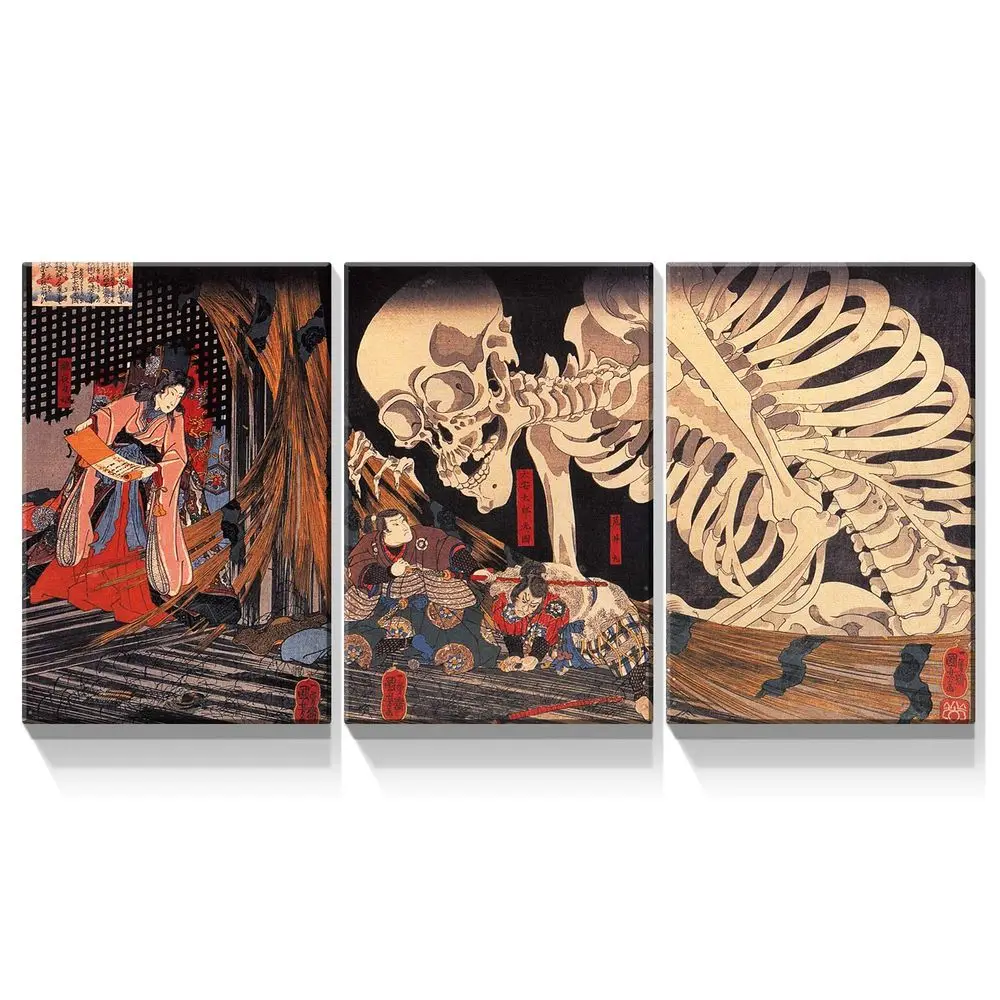 3 Piece Utagawa Kuniyoshi Canvas Wall Art Witch Takiyasha And The Skeleton Ghost Picture Japanese UkiyoE Prints for Living Room
3 Piece Utagawa Kuniyoshi Canvas Wall Art Witch Takiyasha And The Skeleton Ghost Picture Japanese UkiyoE Prints for Living Room
