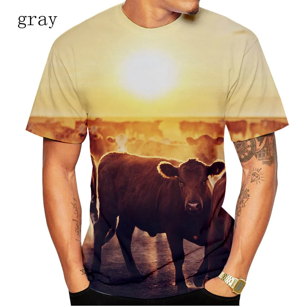 Men's Shirt Short Sleeve Fashion Summer Bull 3D Printed T-Shirt Short Sleeve Summer Round Collar Shirt Top
Men's Shirt Short Sleeve Fashion Summer Bull 3D Printed T-Shirt Short Sleeve Summer Round Collar Shirt Top