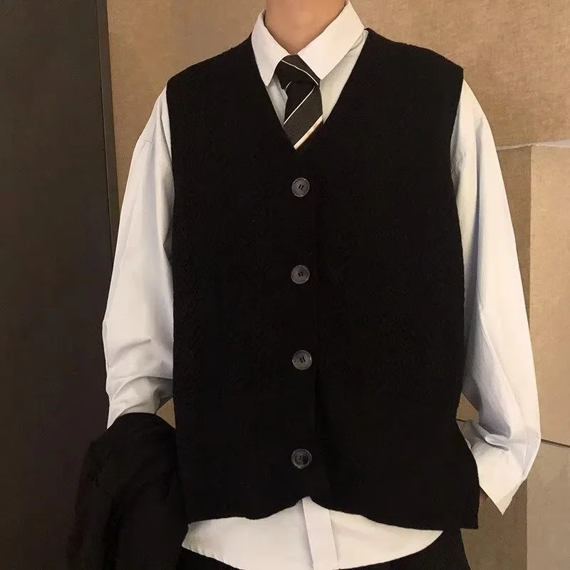 Ленивый стиль Ретро японский стиль вязаный кардиган весна осень новый мужской жилет однотонный свитер без рукавов с v-образным вырезом пальто
Ленивый стиль Ретро японский стиль вязаный кардиган весна осень новый мужской жилет однотонный свитер без рукавов с v-образным вырезом пальто