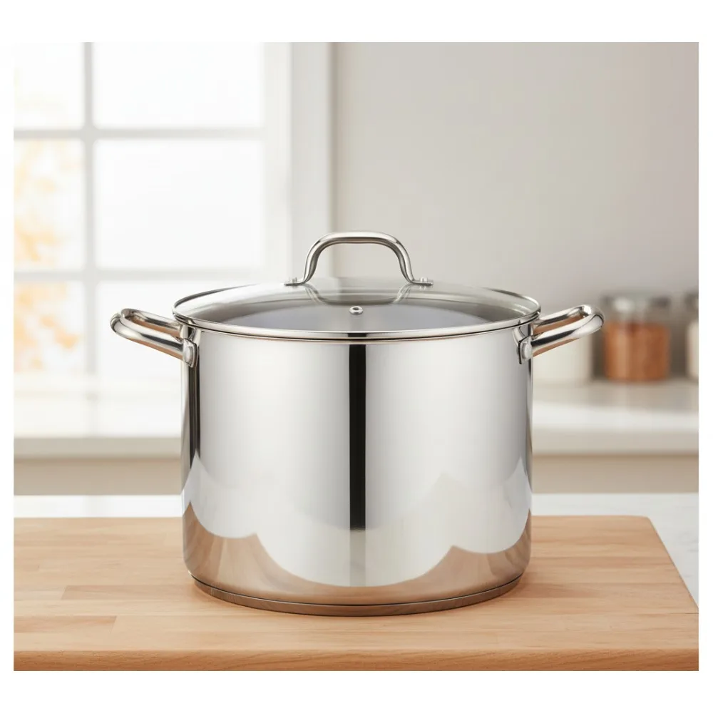 20 Qt Large Stainless Steel Stock Pot with Lid, Tri-Ply Bottom for Induction Cooking, Commercial Grade Soup Stew Canning Pot
20 Qt Large Stainless Steel Stock Pot with Lid, Tri-Ply Bottom for Induction Cooking, Commercial Grade Soup Stew Canning Pot