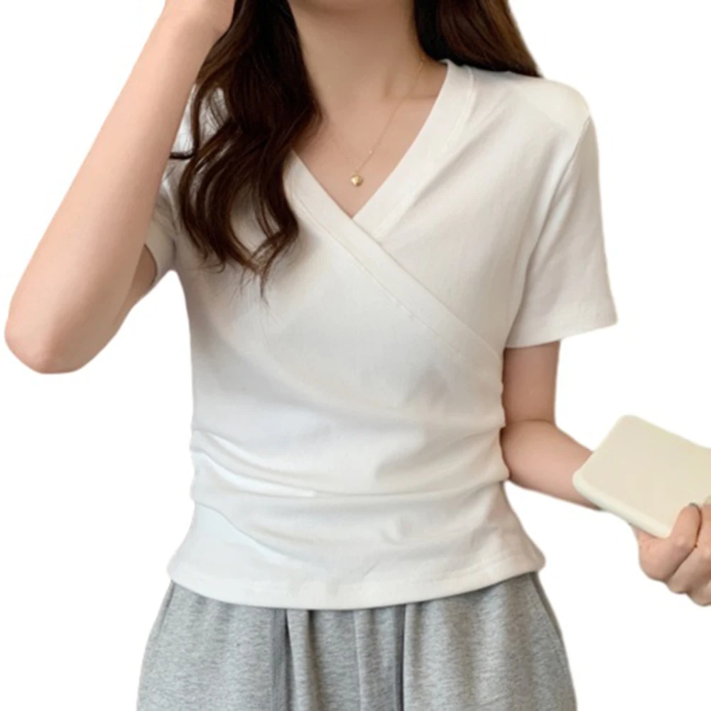 Summer Fashion Solid V Neck T Shirts Women Short Sleeve Sexy Crop Tops Ladies Casual Tees Top Tees Female Black T-Shirts
Summer Fashion Solid V Neck T Shirts Women Short Sleeve Sexy Crop Tops Ladies Casual Tees Top Tees Female Black T-Shirts