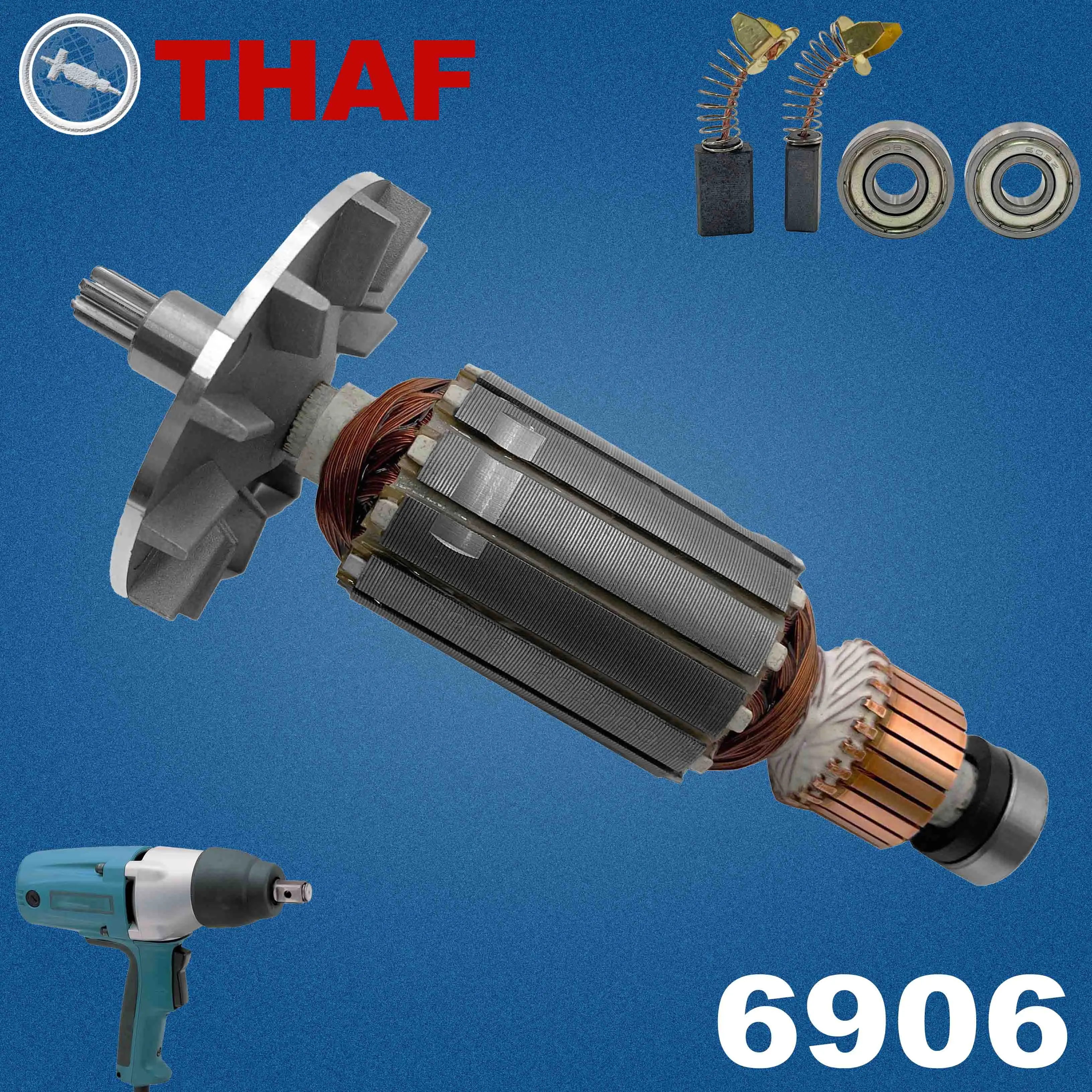 AC 220V 240V 6906 Armature Rotor For MAKITA Impact Wrench Spare Parts Wrench 512883-1
AC 220V 240V 6906 Armature Rotor For MAKITA Impact Wrench Spare Parts Wrench 512883-1