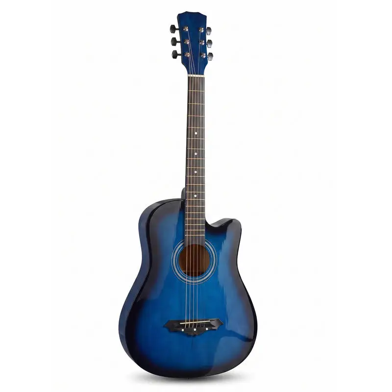38-inch Basswood Acoustic Folk Guitar with A Domed Body, Painted Blue
38-inch Basswood Acoustic Folk Guitar with A Domed Body, Painted Blue