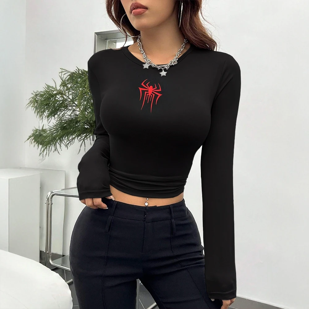 Arazooyi Women's T-Shirts Autumn Daily Basic Spider Print Long Sleeve Round Neck Slim Fashion T-Shirts
Arazooyi Women's T-Shirts Autumn Daily Basic Spider Print Long Sleeve Round Neck Slim Fashion T-Shirts