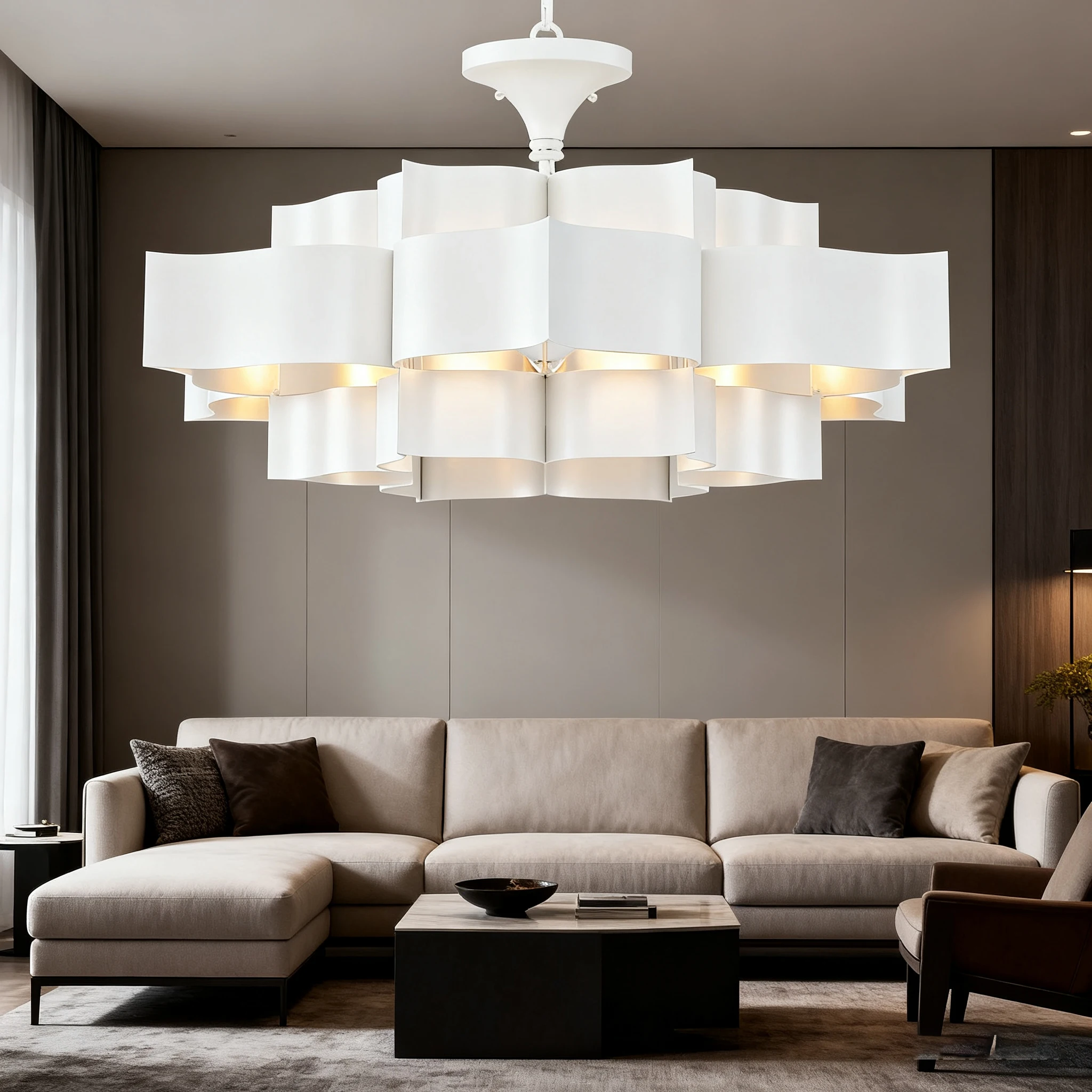 BOSSEN Luxury Modern Dimmable Chandelier Luster Designer Glass White Hardware Ceiling Light 3-Color Adjustable for Dining Room
BOSSEN Luxury Modern Dimmable Chandelier Luster Designer Glass White Hardware Ceiling Light 3-Color Adjustable for Dining Room
