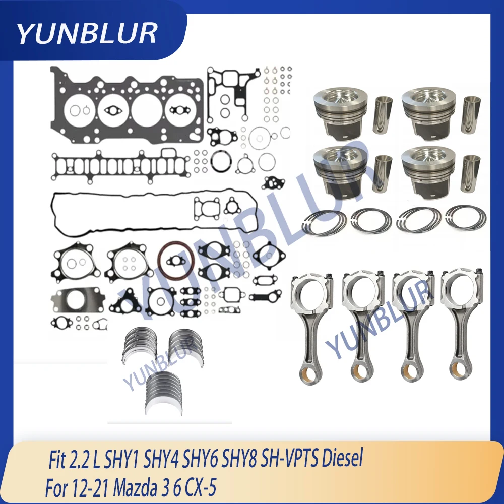 STD Full Gasket Piston & Ring Bearing Connecting Rod Kit Fit 2.2 L SHY1 SHY4 SHY6 SHY8 SH-VPTS Diesel For 12-21 Mazda 3 6 CX-5
STD Full Gasket Piston & Ring Bearing Connecting Rod Kit Fit 2.2 L SHY1 SHY4 SHY6 SHY8 SH-VPTS Diesel For 12-21 Mazda 3 6 CX-5