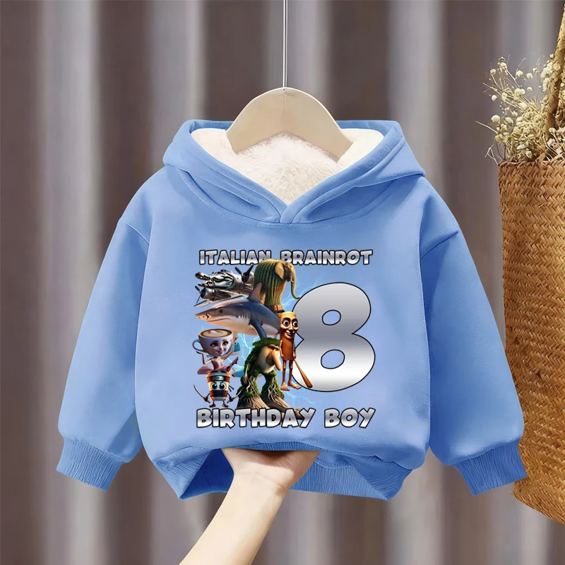Итальянские толстовки с номером мозга, хлопковые топы на день рождения, забавный мультяшный принт для мальчиков, детская одежда, детские теплые зимние кофты, подарки
Итальянские толстовки с номером мозга, хлопковые топы на день рождения, забавный мультяшный принт для мальчиков, детская одежда, детские теплые зимние кофты, подарки