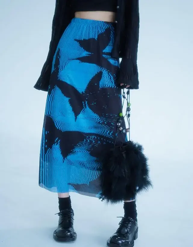 New Summer Harajuku Gothic Punk Sexy Skirt Hot Girl Fashion Blue Butterfly Print Gauze Long Skirt
New Summer Harajuku Gothic Punk Sexy Skirt Hot Girl Fashion Blue Butterfly Print Gauze Long Skirt