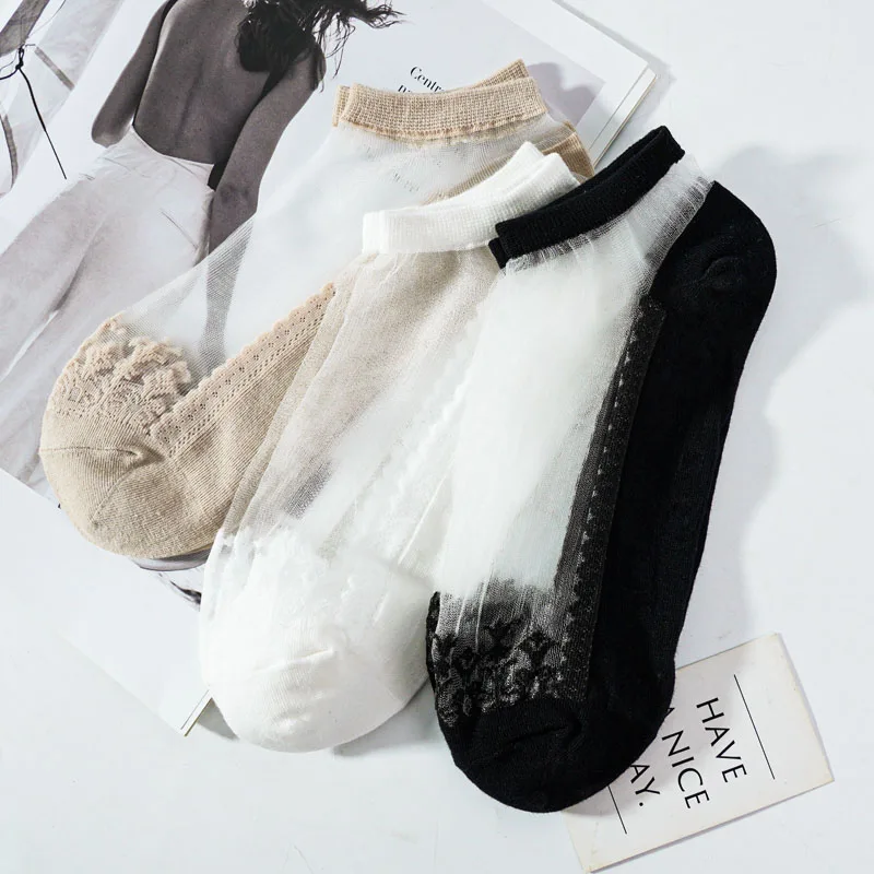 Transparent Crystal Silk Lace Sock Women Soft Comfy Sheer Silk Cotton Mesh Socks Women Ultra-thin Elastic Crystal Socks
Transparent Crystal Silk Lace Sock Women Soft Comfy Sheer Silk Cotton Mesh Socks Women Ultra-thin Elastic Crystal Socks