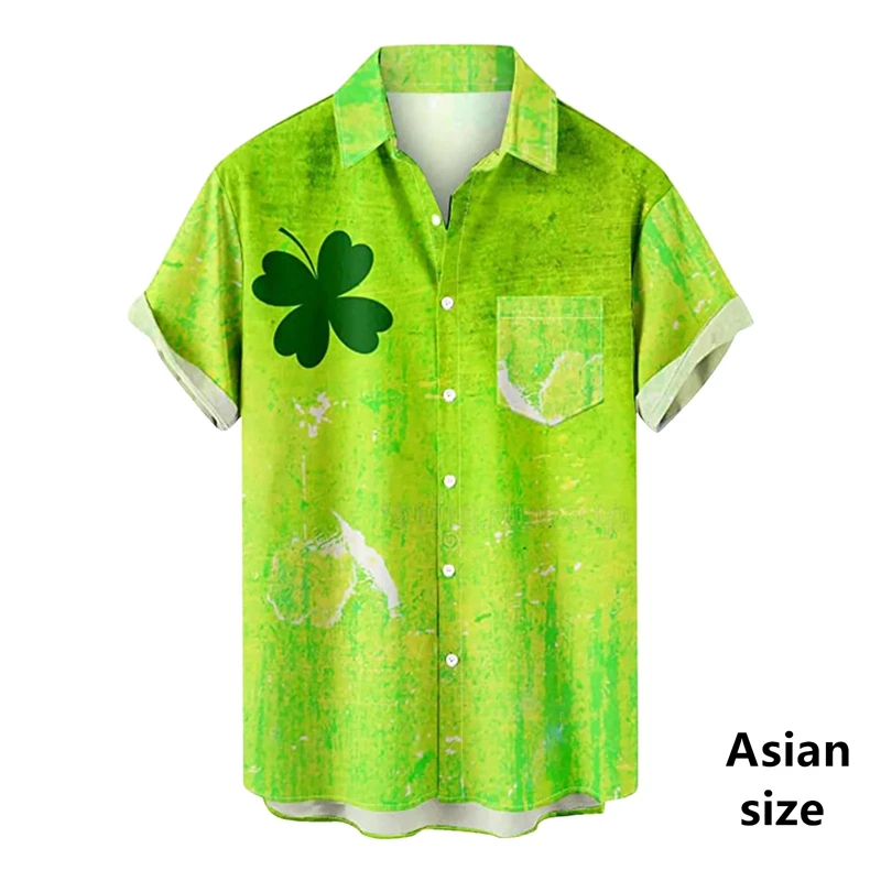 St. Patrick'S Day Mens Shirts New Sports Leisure Fashion 3D Green Clover Print Short Sleeve Shirts Men Hawaiian Festival Clothes
St. Patrick'S Day Mens Shirts New Sports Leisure Fashion 3D Green Clover Print Short Sleeve Shirts Men Hawaiian Festival Clothes