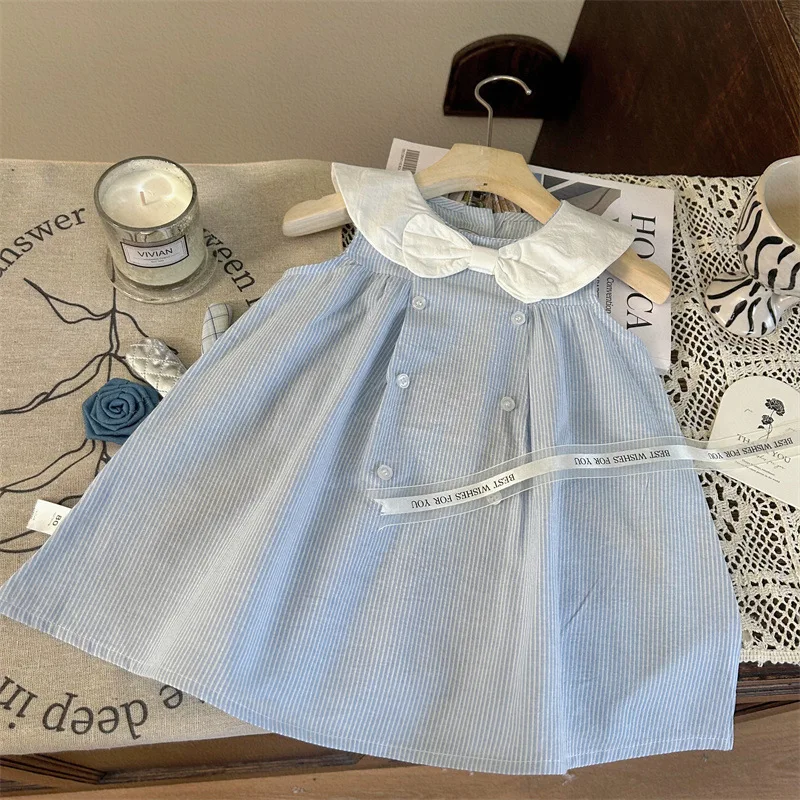 Children's Dress Summer Casual Dress for Toddler Girls Korean Style Bow Navy Collar Stripe Princess Dress Kids Elegant Outfits
Children's Dress Summer Casual Dress for Toddler Girls Korean Style Bow Navy Collar Stripe Princess Dress Kids Elegant Outfits