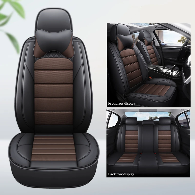 Luxury PU Leather Car Seat Covers Complete Set with 2 Headrests Full Protection Comfortable Breathable for Most Car Models
Luxury PU Leather Car Seat Covers Complete Set with 2 Headrests Full Protection Comfortable Breathable for Most Car Models