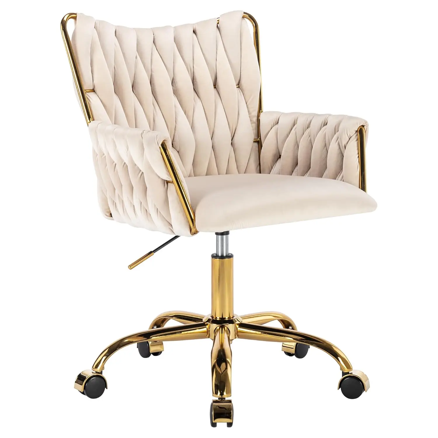 Velvet Desk Chair, Home Office Gold Comfy Chair With Hand Woven Back, Height Adjustable Swivel Chair With Comfy Upholster For Ma
Velvet Desk Chair, Home Office Gold Comfy Chair With Hand Woven Back, Height Adjustable Swivel Chair With Comfy Upholster For Ma