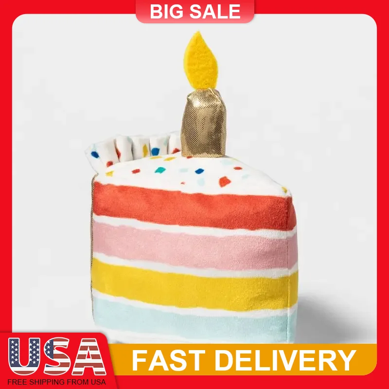 Birthday Cake Plush Dog Toy with Squeaker Crinkle Soft Chew Gift for Gentle Play Puppy Cuddle Fun Party Celebration 
Birthday Cake Plush Dog Toy with Squeaker Crinkle Soft Chew Gift for Gentle Play Puppy Cuddle Fun Party Celebration