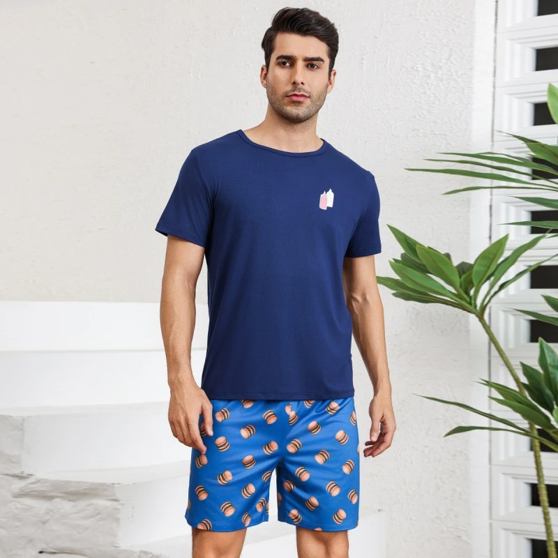 Мужской пижамный комплект с мультяшным принтом 2026: футболка с коротким рукавом и шорты, модная домашняя одежда, дышащие повседневные пижамы
Мужской пижамный комплект с мультяшным принтом 2026: футболка с коротким рукавом и шорты, модная домашняя одежда, дышащие повседневные пижамы