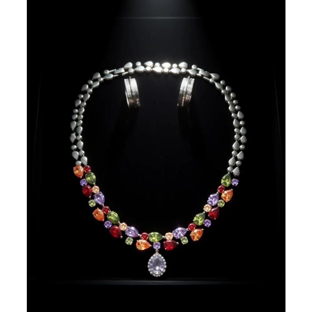 Набор украшений из разноцветных кубических циркониев: браслет, колье и серьги, свадебный подарок для женщин
Набор украшений из разноцветных кубических циркониев: браслет, колье и серьги, свадебный подарок для женщин