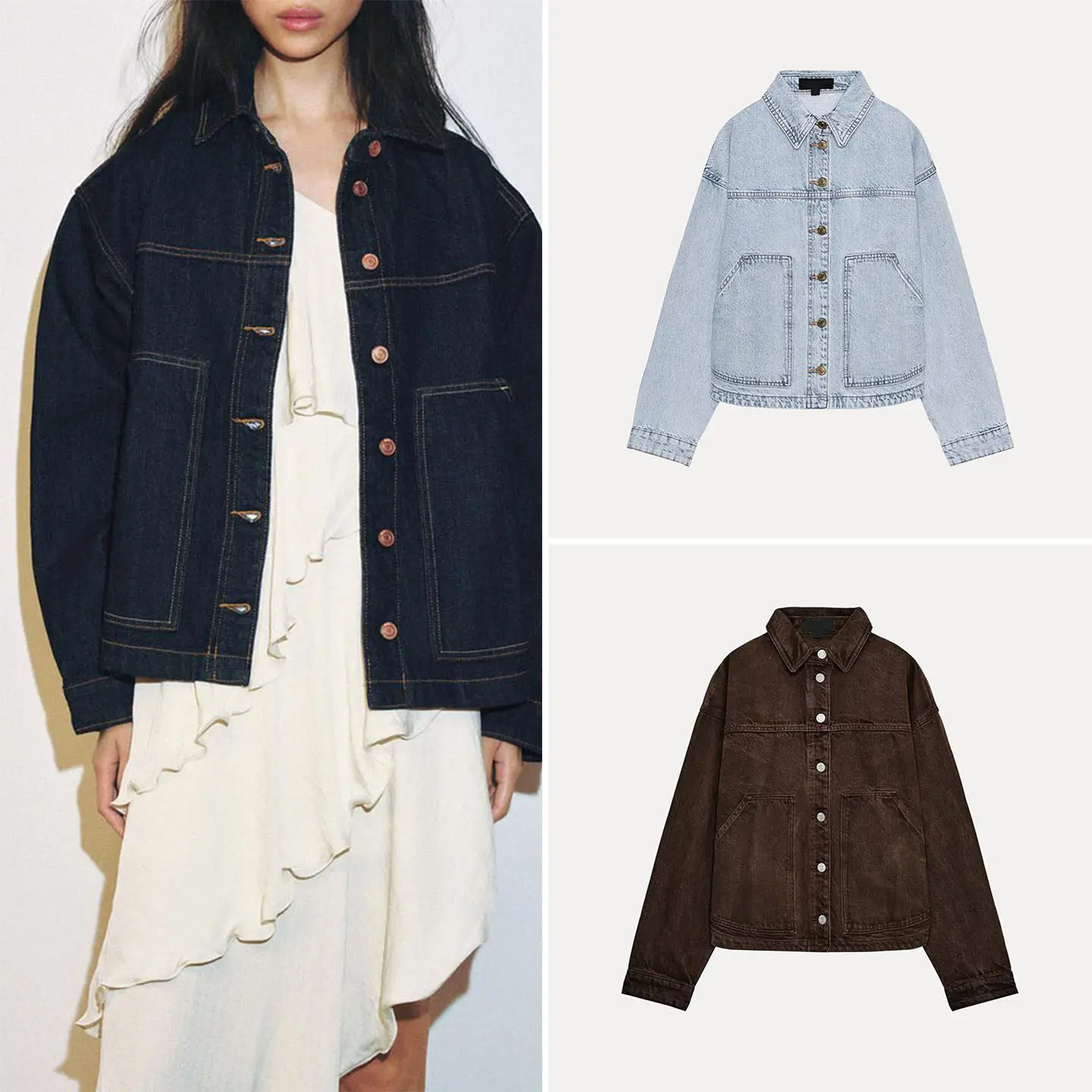 Casual Style Women's Denim Jacket Long Sleeve Button up Collar Outerwear Loose Fit Ladies Fashion Summer 2026 Zadata Brand
Casual Style Women's Denim Jacket Long Sleeve Button up Collar Outerwear Loose Fit Ladies Fashion Summer 2026 Zadata Brand