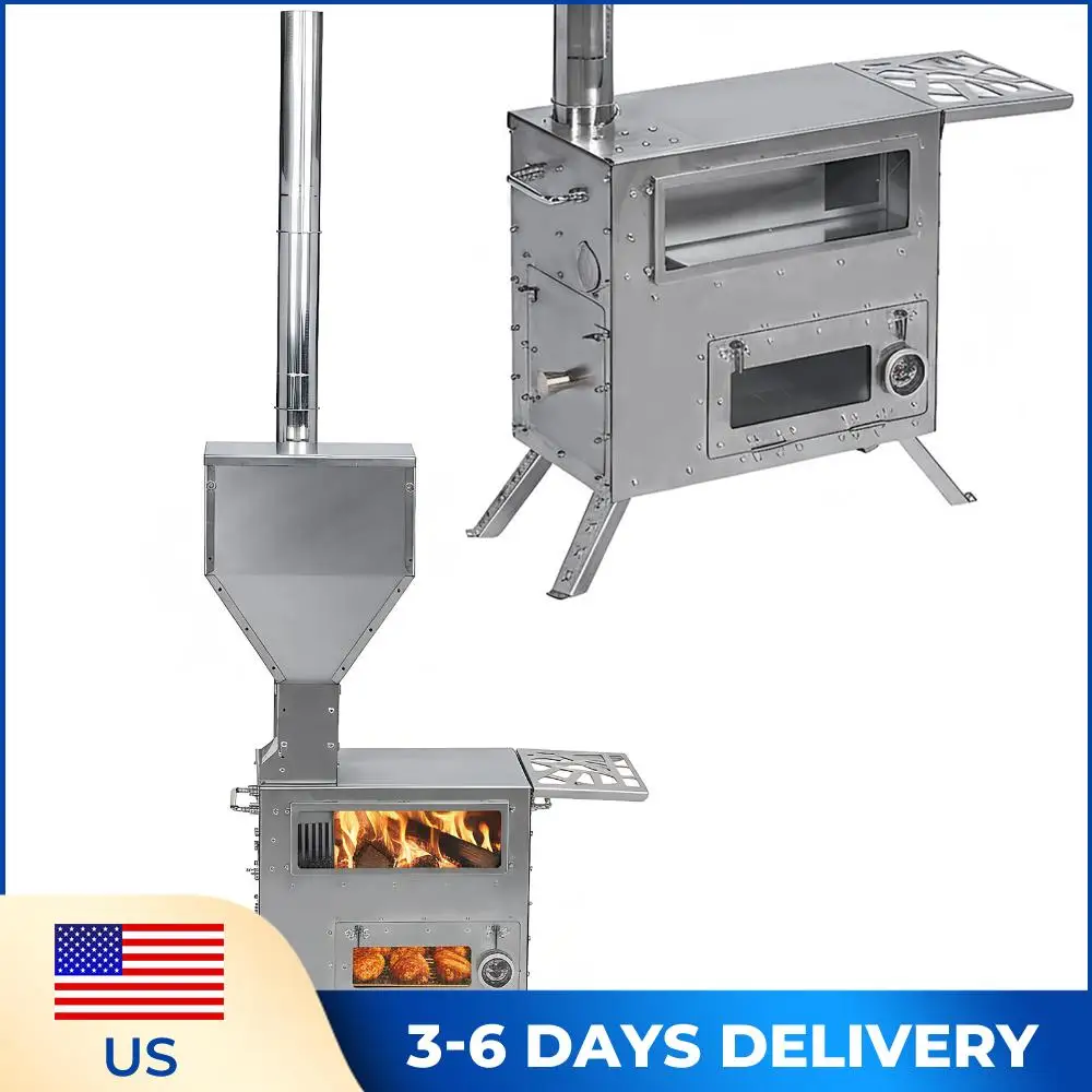 Wood Burning Stove with Chimney Pipe Wood Burning Fireplace with Oven for Outdoor Heating & Cooking Ice Fishing Hunting
Wood Burning Stove with Chimney Pipe Wood Burning Fireplace with Oven for Outdoor Heating & Cooking Ice Fishing Hunting