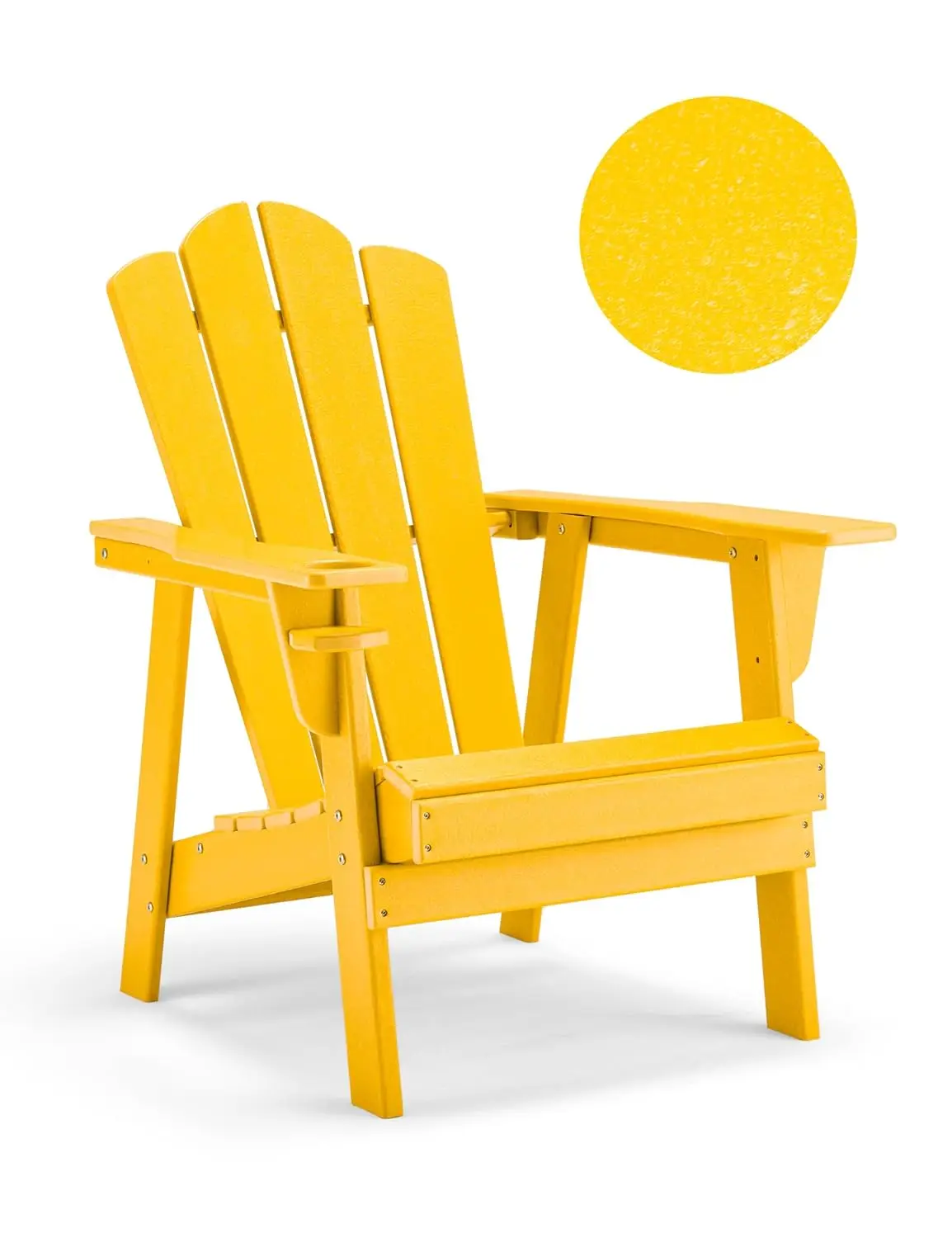 450LB HDPE Adirondack Chair with Cup Holder All-Weather Fire Pit Patio Garden Deck Yellow, Custom
450LB HDPE Adirondack Chair with Cup Holder All-Weather Fire Pit Patio Garden Deck Yellow, Custom