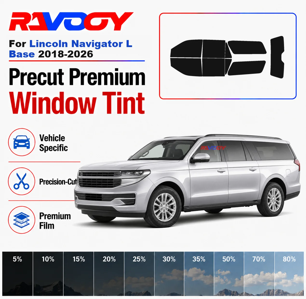 Premium Precut Window Tint Kit Front Rear Windows Rear Windshield For Lincoln Navigator L Base 2018-2026 Nano Ceramic Film
Premium Precut Window Tint Kit Front Rear Windows Rear Windshield For Lincoln Navigator L Base 2018-2026 Nano Ceramic Film
