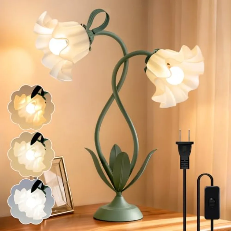 Flower Desk Lamp, Vintage Table Lamp for Bedroom, Flexible Reading Light with 3 Color Modes, Unique Aesthetic Home Living Room
Flower Desk Lamp, Vintage Table Lamp for Bedroom, Flexible Reading Light with 3 Color Modes, Unique Aesthetic Home Living Room