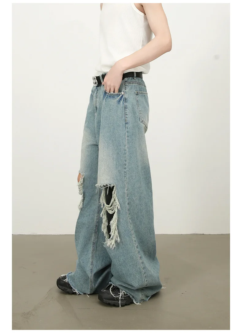 Korean High Street 2026 Fashion Men's Hole Patched Blue Casual Loose Straight Wide Leg Jeans Pants Male Denim Trousers Clothes
Korean High Street 2026 Fashion Men's Hole Patched Blue Casual Loose Straight Wide Leg Jeans Pants Male Denim Trousers Clothes