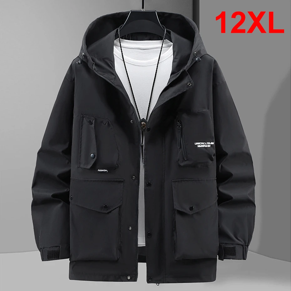 Waterproof Windbreak Cargo Jacket Men Hooded Coat Plus Size 12XL Fashion Casual Solid Color Jackets Big Size 12XL Coats Male
Waterproof Windbreak Cargo Jacket Men Hooded Coat Plus Size 12XL Fashion Casual Solid Color Jackets Big Size 12XL Coats Male