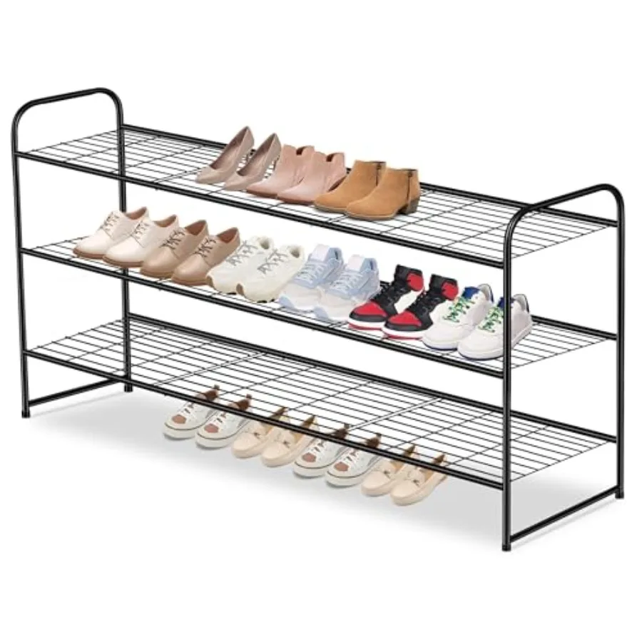 Long 3 Tier Metal Shoe Rack for Closet Wide Stackable Shoe Storage Organizer for Entryway Bedroom Floor 24-Pairs Men Sneakers S
Long 3 Tier Metal Shoe Rack for Closet Wide Stackable Shoe Storage Organizer for Entryway Bedroom Floor 24-Pairs Men Sneakers S