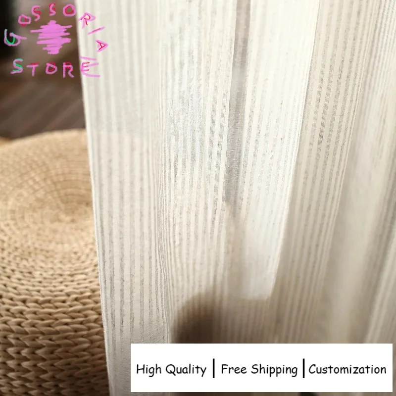 Sample Custom Luxury Cotton Linen Stripe Sheer Curtains for Living Room Bedroom Kitchen Window Drapes Striped Kids Yarn Decor
Sample Custom Luxury Cotton Linen Stripe Sheer Curtains for Living Room Bedroom Kitchen Window Drapes Striped Kids Yarn Decor