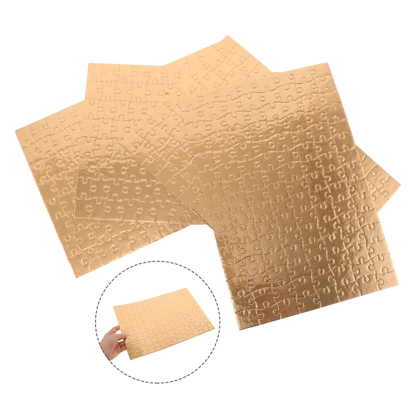 4 Sets Blank Sublimation Jigsaw Puzzle with Golden Edge for Kids DIY Drawing Craft Projects Enhancing Creativity and Family Fun
4 Sets Blank Sublimation Jigsaw Puzzle with Golden Edge for Kids DIY Drawing Craft Projects Enhancing Creativity and Family Fun