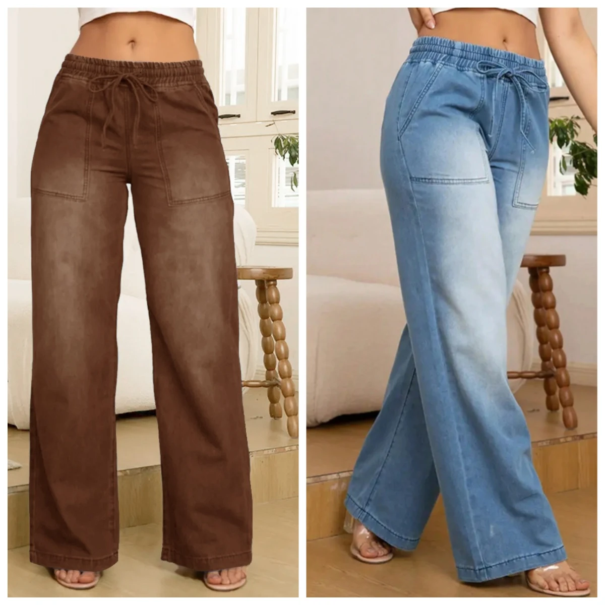 American Retro Style Jeans Casual Loose Fit Double Pockets Cotton Jeans Ankle Length Pants Drawstring Jeans
American Retro Style Jeans Casual Loose Fit Double Pockets Cotton Jeans Ankle Length Pants Drawstring Jeans
