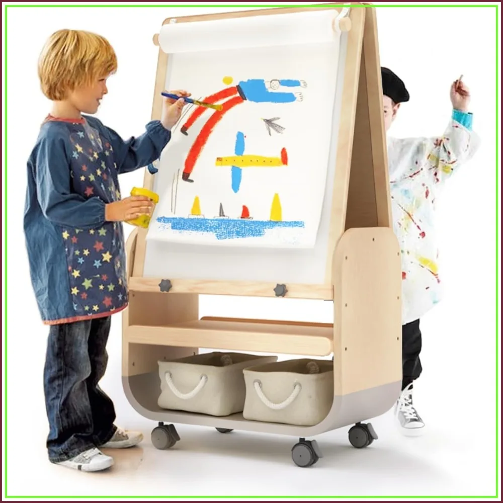 3-in-1 Kids Art Easel with Wheels - Height Adjustable, Dual-Sided Magnetic Chalkboard & Whiteboard, Storage Bags Included - Mobile Art Station, 25"x21" Extra-Large Drawing Board
3-in-1 Kids Art Easel with Wheels - Height Adjustable, Dual-Sided Magnetic Chalkboard & Whiteboard, Storage Bags Included - Mobile Art Station, 25"x21" Extra-Large Drawing Board