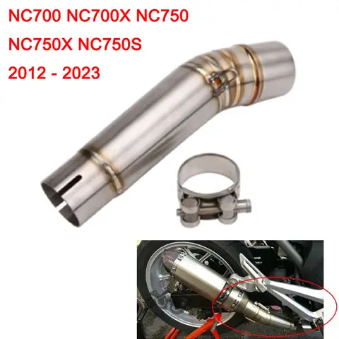 51mm Slip on For Honda NC700 NC700X NC750 NC750X NC750S 2012 - 2023 Motorcycle Exhaust Muffler Middle Link Pipe Escape Moto