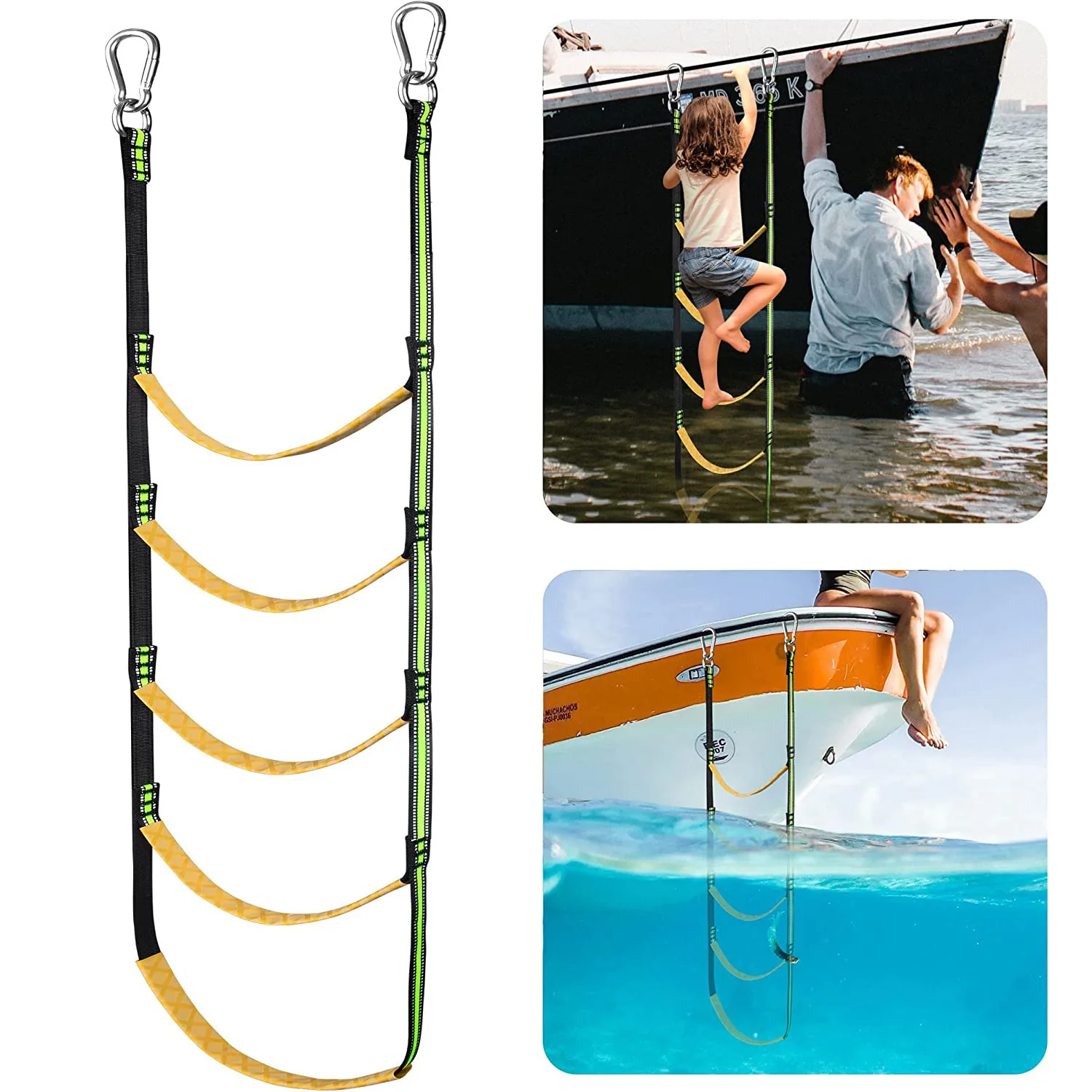Boat Rope Ladder Heavy Duty Strength Foldable Boarding Rope Ladder Climbing for InflatableBoat Kayak Motorboat Canoeing Sailboat
Boat Rope Ladder Heavy Duty Strength Foldable Boarding Rope Ladder Climbing for InflatableBoat Kayak Motorboat Canoeing Sailboat