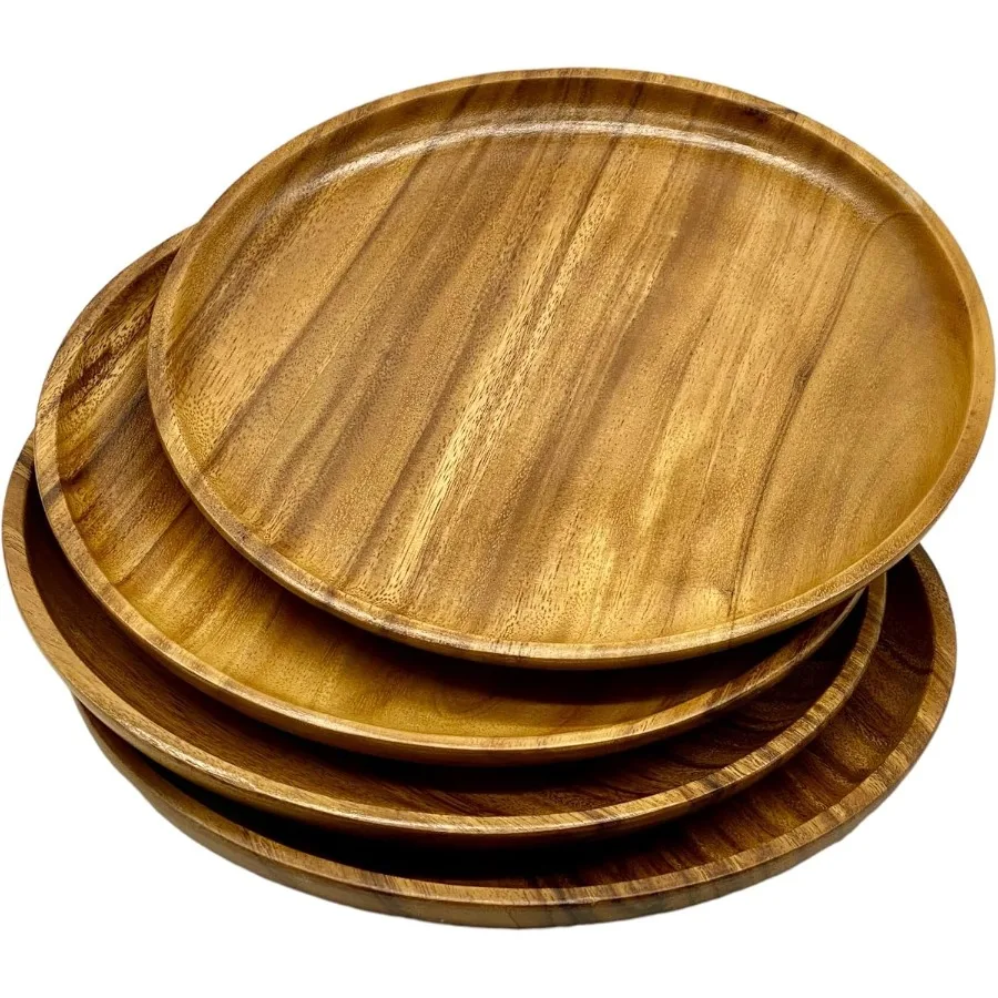 Acacia Wooden Plates – Set of 4, 12” Round Dinner & Charger Plates, Rustic Handcrafted Tableware for Charcuterie, BBQ, Farmhouse
Acacia Wooden Plates – Set of 4, 12” Round Dinner & Charger Plates, Rustic Handcrafted Tableware for Charcuterie, BBQ, Farmhouse