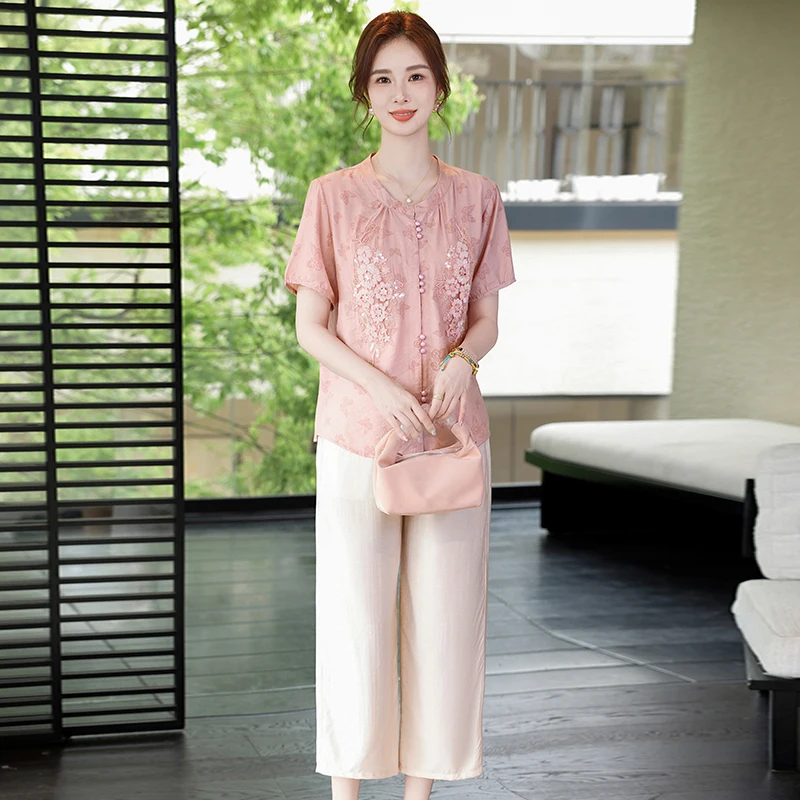 Faionable Cotton Linen ort Sve irt Women's Summer Outfit Set 2025 New Sle for Middle-Aged And ly Ladies
Faionable Cotton Linen ort Sve irt Women's Summer Outfit Set 2025 New Sle for Middle-Aged And ly Ladies