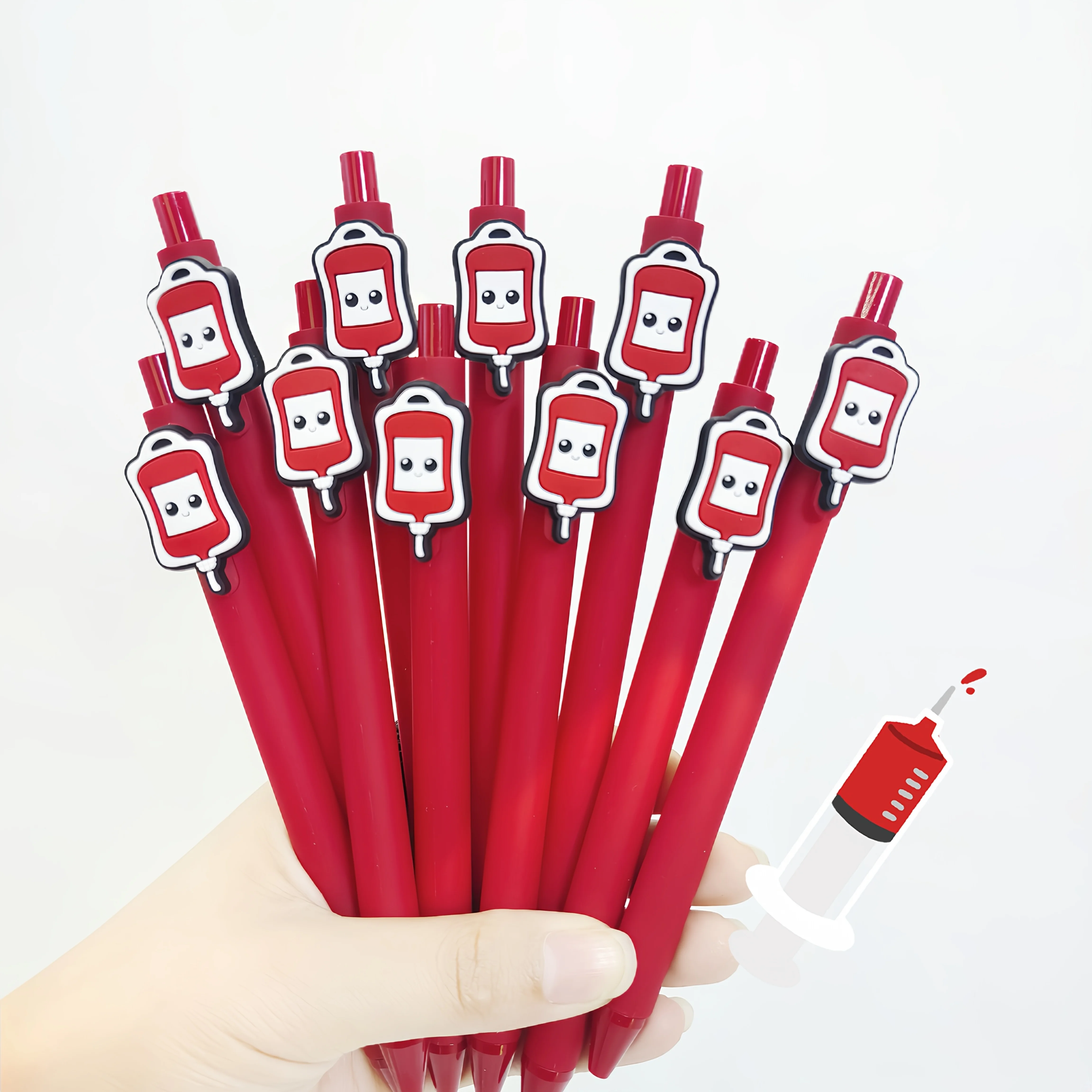 10 Simple Red Medical Sticker Pens, PVC Soft Gel Pens, Student Writing Gift Pens
10 Simple Red Medical Sticker Pens, PVC Soft Gel Pens, Student Writing Gift Pens