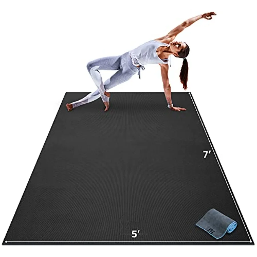 Large Yoga Mat – 7'x5' (8mm) Extra Thick & Wide Non-Slip Exercise Mat for Home Gym Flooring – Ultra Comfortable Workout Floor Mat for Barefoot Fitness, Anti Fatigue, Stretching
Large Yoga Mat – 7'x5' (8mm) Extra Thick & Wide Non-Slip Exercise Mat for Home Gym Flooring – Ultra Comfortable Workout Floor Mat for Barefoot Fitness, Anti Fatigue, Stretching
