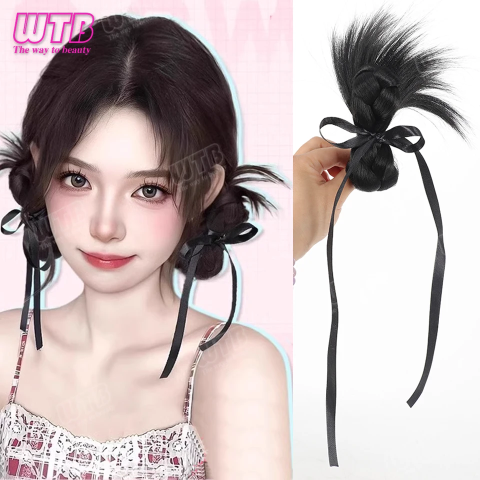 Synthetic Wig Feather Bun Claw Clip Integrated Wig Ribbon Double Ball Head Bun Wig Natural Fluffy Ball Head Bun
Synthetic Wig Feather Bun Claw Clip Integrated Wig Ribbon Double Ball Head Bun Wig Natural Fluffy Ball Head Bun