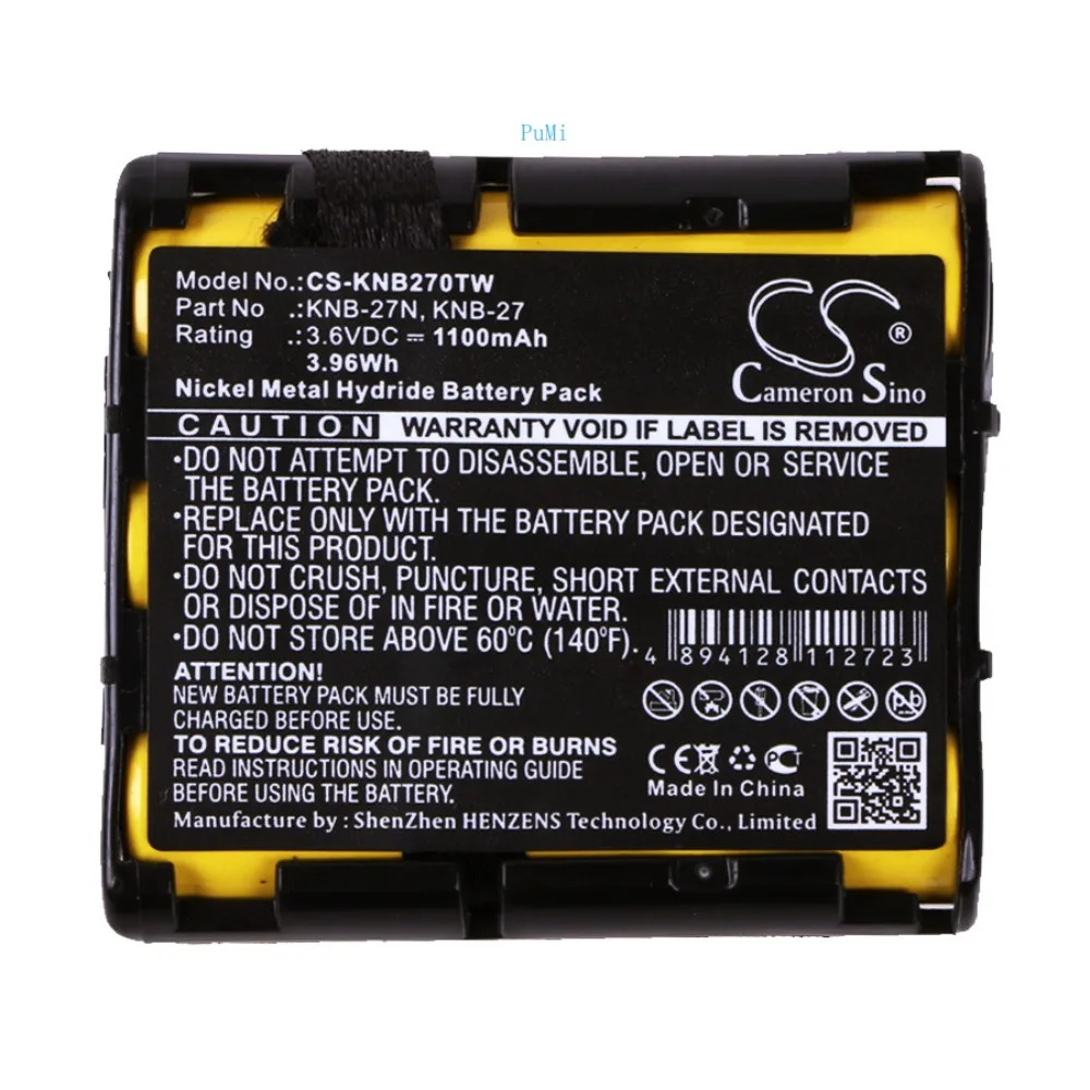 Cameron sino New Replacement Battery KNB-27 KNB-27N for TK-3130, TK-3131 Ni-MH 3.60V 1100mAh / 3.96Wh
Cameron sino New Replacement Battery KNB-27 KNB-27N for TK-3130, TK-3131 Ni-MH 3.60V 1100mAh / 3.96Wh