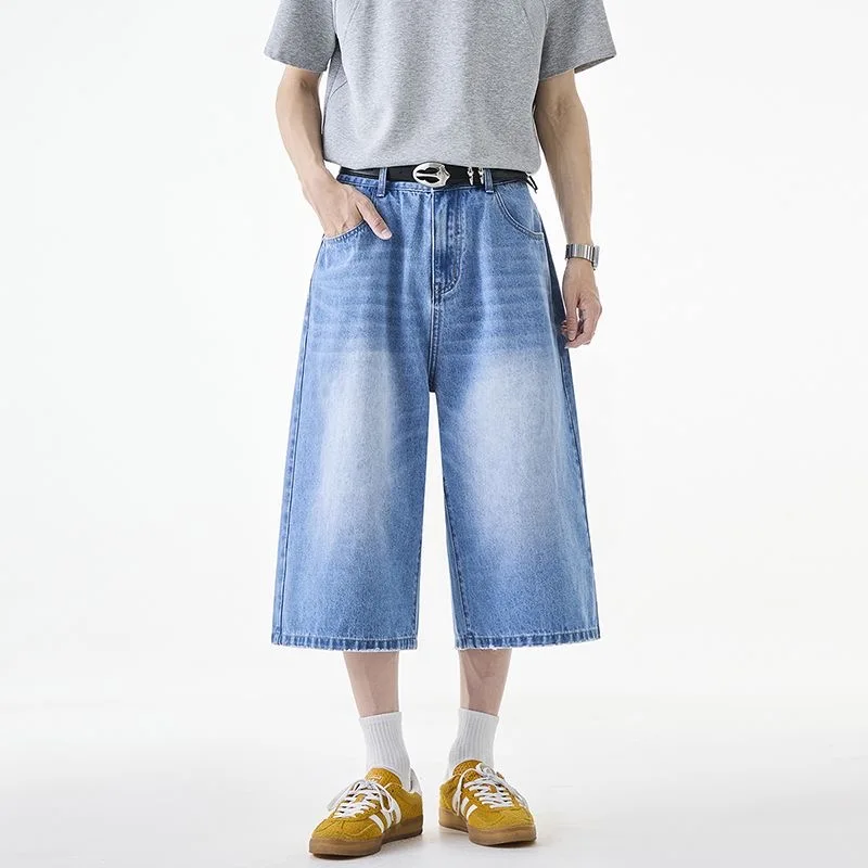 Men Vibe Loose Capri Pants Denim Shorts Boy Male Summer Thin Washed Wide Leg Daily Streetwear Leisure Cozy Casual Pockets Shorts
Men Vibe Loose Capri Pants Denim Shorts Boy Male Summer Thin Washed Wide Leg Daily Streetwear Leisure Cozy Casual Pockets Shorts