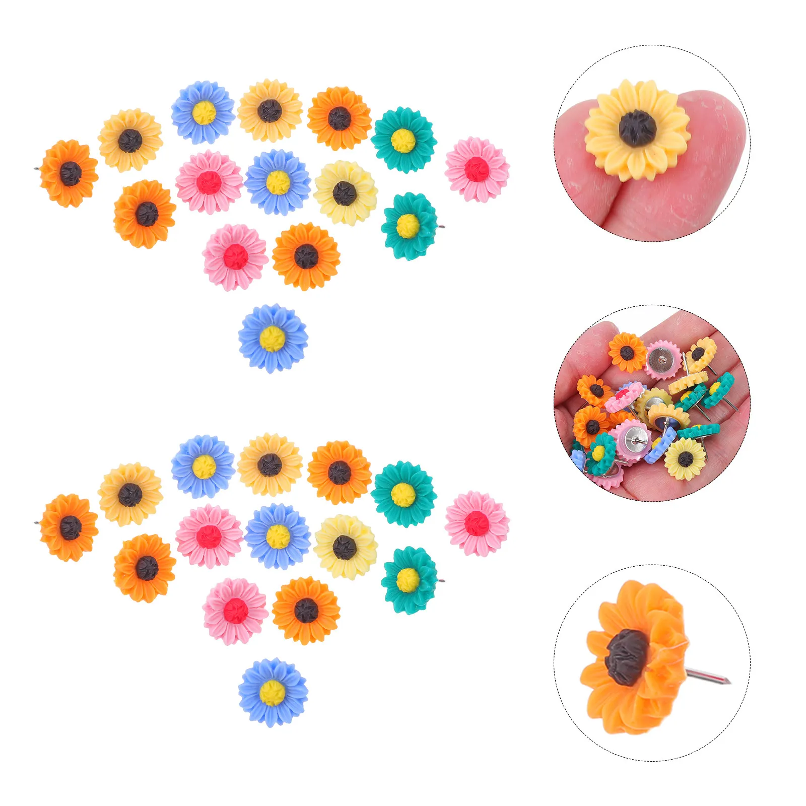 40Pcs Sunflower Pushpins Resin Decorative Thumbtacks for Bulletin Board Cork Wall Photos Colorful Flower Pins Office Supplies
40Pcs Sunflower Pushpins Resin Decorative Thumbtacks for Bulletin Board Cork Wall Photos Colorful Flower Pins Office Supplies