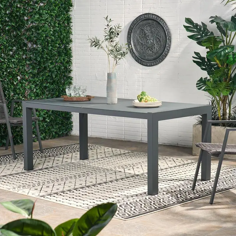 Серый уличный стеклянный обеденный стол с алюминиевым каркасом, устойчивый к атмосферным воздействиям дизайн для патио или сада, стильный и прочный
Серый уличный стеклянный обеденный стол с алюминиевым каркасом, устойчивый к атмосферным воздействиям дизайн для патио или сада, стильный и прочный