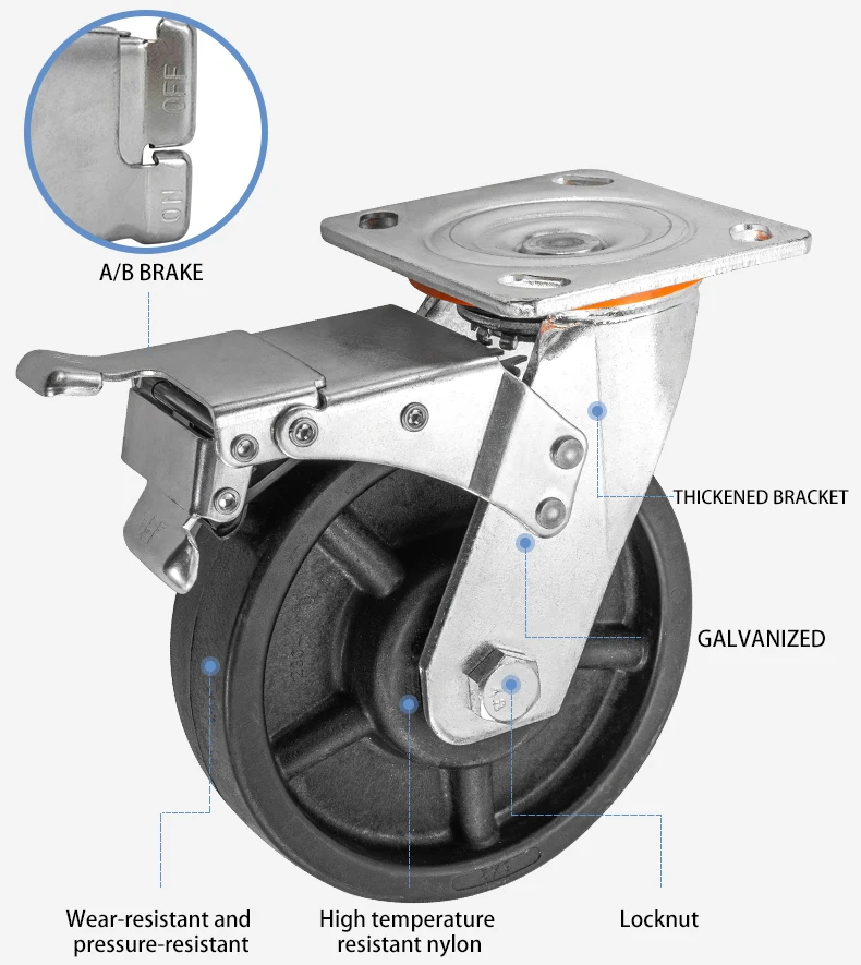 6 inch heavy duty heat resistant 180° nylon caster heat resistance 180 degrees 6 "black fiberglass nylon wheels casters
6 inch heavy duty heat resistant 180° nylon caster heat resistance 180 degrees 6 "black fiberglass nylon wheels casters