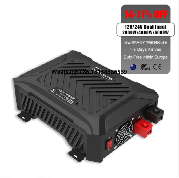 DATOUBOSS 3000W/6000W 24V Pure Sine Wave Power Converter 12V 220V 230V Power Inverter for Small Power System for Truck Battery
DATOUBOSS 3000W/6000W 24V Pure Sine Wave Power Converter 12V 220V 230V Power Inverter for Small Power System for Truck Battery