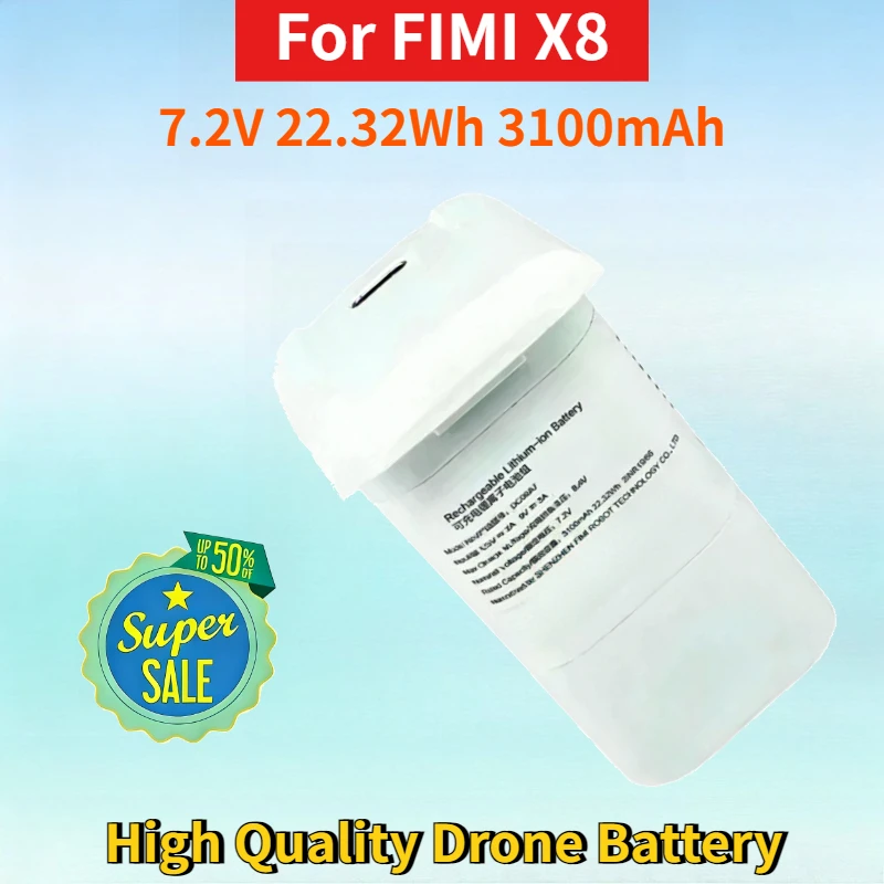 Newest 7.2V 22.32Wh 3100mAh Rechargeable Lithium-ion Battery for FIMI X8 MINI V2 High Quality Drone Replacement Battery
Newest 7.2V 22.32Wh 3100mAh Rechargeable Lithium-ion Battery for FIMI X8 MINI V2 High Quality Drone Replacement Battery