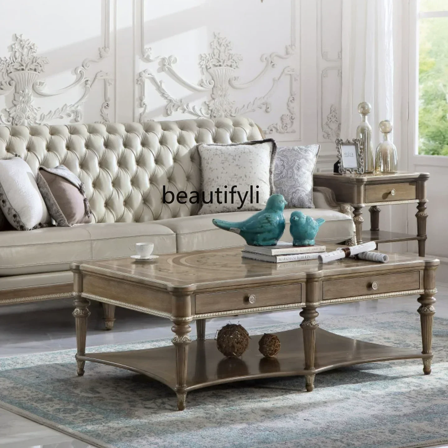 C45 Italian coffee table European coffee table handmade large apartment parquet flower table
C45 Italian coffee table European coffee table handmade large apartment parquet flower table