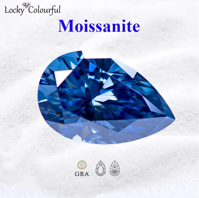 Moissanite Primary Royal Blue Color Pear Shape VVS1 Charms Beads for DIY Jewelry Making Pendant Materials with GRA Certificate
Moissanite Primary Royal Blue Color Pear Shape VVS1 Charms Beads for DIY Jewelry Making Pendant Materials with GRA Certificate