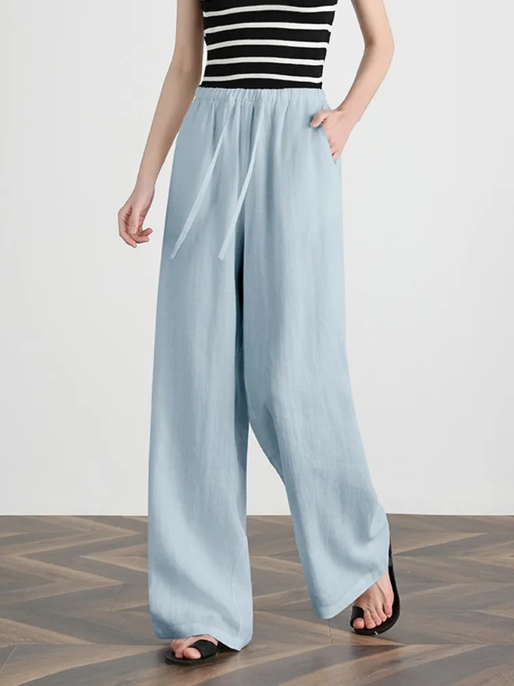 Blue Cotton Linen Straight Leg Pants Women Summer Loose Drapey Slimming Casual Breathable Linen Wide Leg Trousers
Blue Cotton Linen Straight Leg Pants Women Summer Loose Drapey Slimming Casual Breathable Linen Wide Leg Trousers