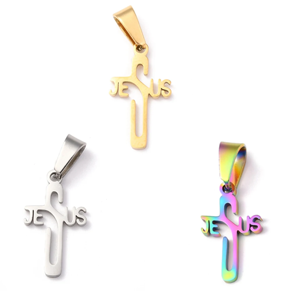 5Pcs Cross with Word Jesus Pendant Easter Stainless Steel Crucifix Hanging Charms for DIY Eid Necklace Jewelry Craft 21x12x1.2mm
5Pcs Cross with Word Jesus Pendant Easter Stainless Steel Crucifix Hanging Charms for DIY Eid Necklace Jewelry Craft 21x12x1.2mm